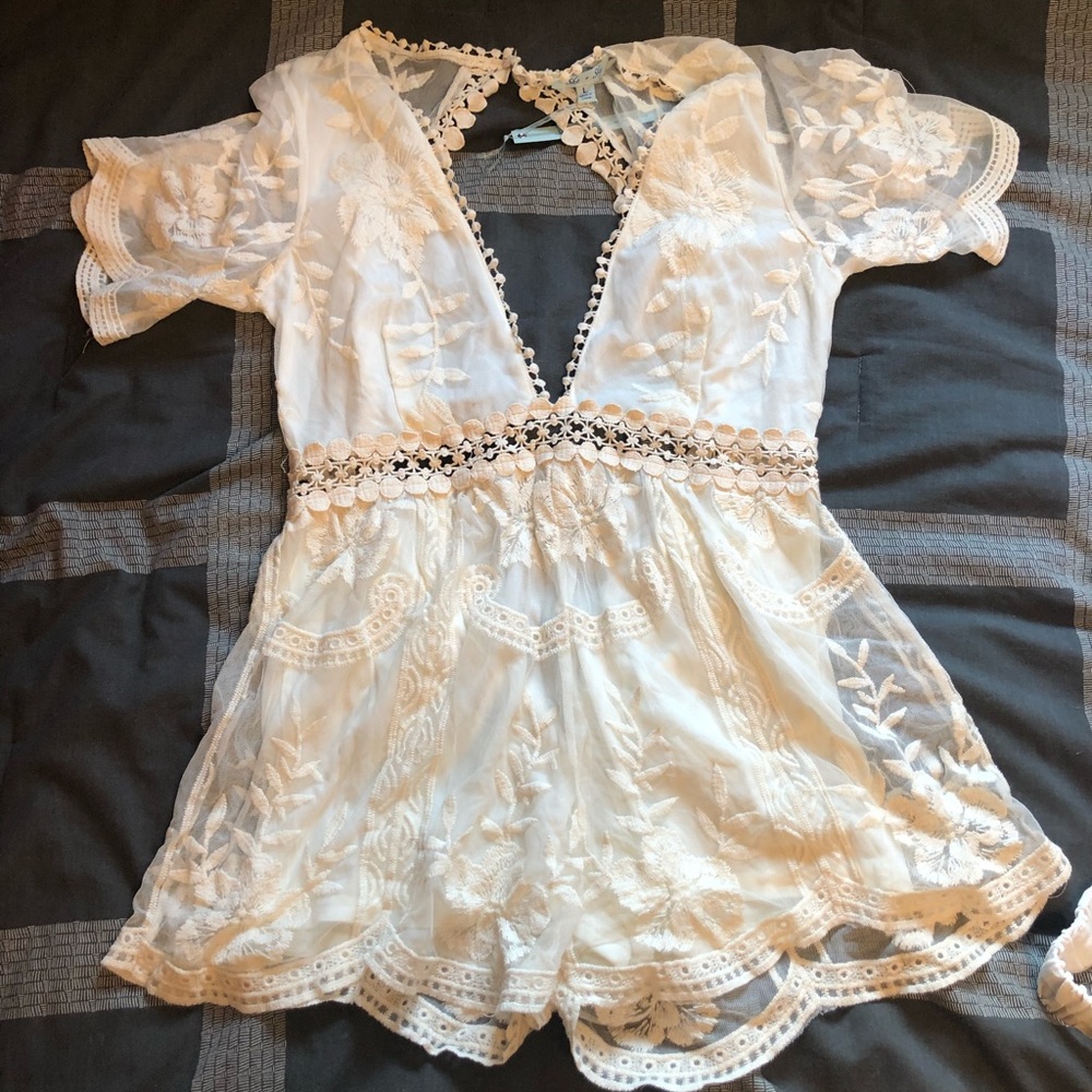 Ivory Lace Romper
